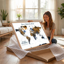 Personalize World Map Canvas Wall Art – Framed Custom Push