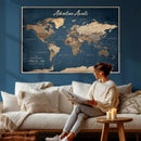 Personalized Vintage Push Pin World Map Canvas Print – by MyGreatCanvas | Canvas Wall Art Prints | Photo Prints & Wall Decor