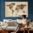 World Map Canvas Print – Framed Detailed Map of the World by MyGreatCanvas | Canvas Wall Art Prints | Photo Prints & Wall Decor