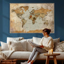 World Map Canvas Print – Detailed Map of the World Wall Art by MyGreatCanvas | Canvas Wall Art Prints | Photo Prints & Wall Decor