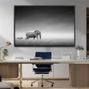 Elephand and Zebra Wall Art Canvas Print, Modern Artwork