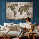 World Map Canvas Print – Framed Detailed Map of the World by MyGreatCanvas | Canvas Wall Art Prints | Photo Prints & Wall Decor