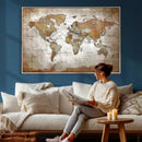 Vibrant Watercolor World Map Canvas Wall Art – Framed Travel by MyGreatCanvas | Canvas Wall Art Prints | Photo Prints & Wall Decor