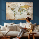 Personalized World Map Canvas Print – Colorful Watercolor by MyGreatCanvas | Canvas Wall Art Prints | Photo Prints & Wall Decor