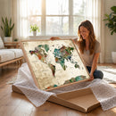 World Map Canvas Print – Framed Detailed Map of the World