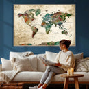 World Map Canvas Print – Framed Detailed Map of the World by MyGreatCanvas | Canvas Wall Art Prints | Photo Prints & Wall Decor