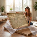 World Map Canvas Print – Framed Travel Map Wall Art for