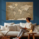 World Map Wall Art Canvas Print, Framed Map Art Picture by MyGreatCanvas | Canvas Wall Art Prints | Photo Prints & Wall Decor