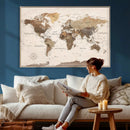 World Map Canvas Print – Framed Detailed Map of the World by MyGreatCanvas | Canvas Wall Art Prints | Photo Prints & Wall Decor
