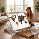 Watercolor World Map Print - Large Wall Art Canvas Print for