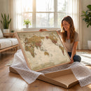 Vintage Detailed World Map Wall Art Canvas Print – Antique