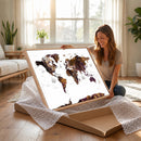 Rustic World Map Wall Art Canvas Print | Large World Map on