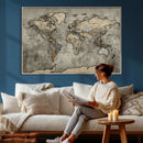 World Map Canvas Print – Detailed Map of the World Wall Art