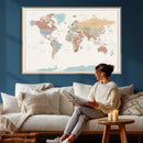 Pastel Colors World Map Wall Art Canvas Print by MyGreatCanvas | Canvas Wall Art Prints | Photo Prints & Wall Decor