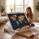 Modern World Map Canvas Print – Framed Detailed Map of the