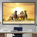 Wild Horses Wall Art Canvas Print – Framed Galloping Herd