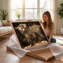 World Map Canvas Print, Modern Decorative Framed Map Artwork
