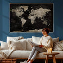 Detailed World Map Wall Art Print - Large Framed World Map