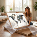 World Map Wall Art Canvas Print for Office Wall Decor