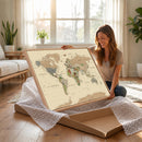 Extra Large World Map Canvas Print – Detailed Map of the