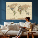 Extra Large World Map Canvas Print – Detailed Map of the by MyGreatCanvas | Canvas Wall Art Prints | Photo Prints & Wall Decor
