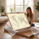 Detailed Large World Map Wall Decor Canvas Art Print