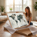 World Map Canvas Print – Framed Travel Map Wall Art for