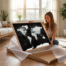 World Map Canvas Print – Framed Push Pin Wall Art, Color