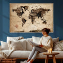 World Map Wall Art Canvas Print by MyGreatCanvas | Canvas Wall Art Prints | Photo Prints & Wall Decor