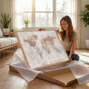 Detailed World Map Wall Art Canvas Print for Home and Office Decor
