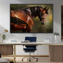 Majestic Brown Horse Wall Art Canvas Print – Framed