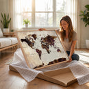 World Map Canvas Triptych – Colorful Global Wall Art for