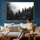 Black White Forest Wall Art Canvas Print, Misty Pine Tree by MyGreatCanvas | Canvas Wall Art Prints | Photo Prints & Wall Decor