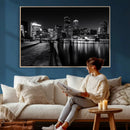 Boston Wall Art Canvas Print, Boston City Downtown Night by MyGreatCanvas | Canvas Wall Art Prints | Photo Prints & Wall Decor
