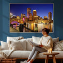 Boston Wall Art Canvas Print, Boston City Downtown Night by MyGreatCanvas | Canvas Wall Art Prints | Photo Prints & Wall Decor