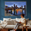 Boston Wall Art Canvas Print, Boston City Downtown Night by MyGreatCanvas | Canvas Wall Art Prints | Photo Prints & Wall Decor