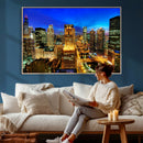 Chicago Wall Art Canvas Print - Chicago City Downtown Night by MyGreatCanvas | Canvas Wall Art Prints | Photo Prints & Wall Decor