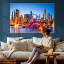 Chicago Wall Art Canvas Print, Chicago City Downtown Night by MyGreatCanvas | Canvas Wall Art Prints | Photo Prints & Wall Decor