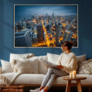 Chicago Wall Art Canvas Print - Chicago City Downtown Night by MyGreatCanvas | Canvas Wall Art Prints | Photo Prints & Wall Decor