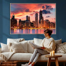 Chicago Wall Art Canvas Print - Chicago City Downtown Night by MyGreatCanvas | Canvas Wall Art Prints | Photo Prints & Wall Decor
