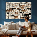 Farmhouse Animals Horse Longhorn Cow Wall Art Canvas Print - by MyGreatCanvas | Canvas Wall Art Prints | Photo Prints & Wall Decor