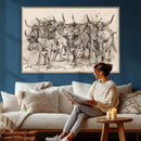 Abstract Cow Longhorn Wall Art Canvas Print for Cabin Decor by MyGreatCanvas | Canvas Wall Art Prints | Photo Prints & Wall Decor