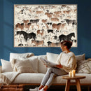 Wild Horses Wall Art Canvas Print - Abstract Farm Longhorn by MyGreatCanvas | Canvas Wall Art Prints | Photo Prints & Wall Decor