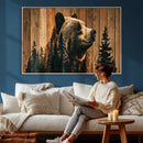 Rustic Bear Wall Art Canvas Print – Woodland Wildlife by MyGreatCanvas | Canvas Wall Art Prints | Photo Prints & Wall Decor