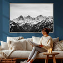 Black and White Mountain Wall Art Canvas Print, Snowy Alpine by MyGreatCanvas | Canvas Wall Art Prints | Photo Prints & Wall Decor