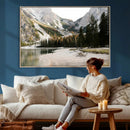 Lake Braies Alpine Landscape Wall Art Canvas Print, by MyGreatCanvas | Canvas Wall Art Prints | Photo Prints & Wall Decor