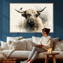 Abstract Highland Cow Wall Art Canvas Print, Rustic Farm by MyGreatCanvas | Canvas Wall Art Prints | Photo Prints & Wall Decor