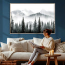 Misty Pine Forest Mountain Landscape Wall Art Canvas Print by MyGreatCanvas | Canvas Wall Art Prints | Photo Prints & Wall Decor