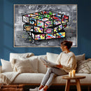 Graffiti Cube Abstract Street Art Wall Art Canvas Print by MyGreatCanvas | Canvas Wall Art Prints | Photo Prints & Wall Decor