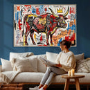 Texas Bull Wall Art Canvas Print, Abstract Graffiti Bull by MyGreatCanvas | Canvas Wall Art Prints | Photo Prints & Wall Decor